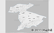 Gray 3D Map of Jidong, single color outside
