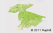 Physical 3D Map of Jidong, cropped outside