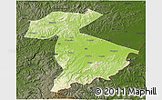 Physical 3D Map of Jidong, darken