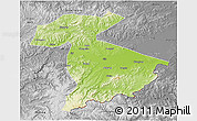 Physical 3D Map of Jidong, desaturated