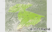 Physical 3D Map of Jidong, semi-desaturated