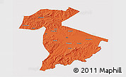 Political 3D Map of Jidong, cropped outside