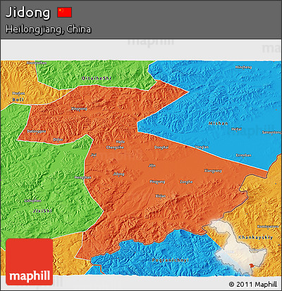 Political 3D Map of Jidong