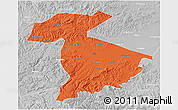 Political 3D Map of Jidong, lighten, desaturated