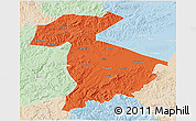Political 3D Map of Jidong, lighten