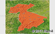 Political 3D Map of Jidong, satellite outside