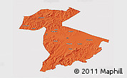 Political 3D Map of Jidong, single color outside