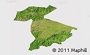 Satellite 3D Map of Jidong, cropped outside