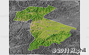 Satellite 3D Map of Jidong, desaturated