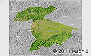 Satellite 3D Map of Jidong, lighten, desaturated