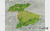 Satellite 3D Map of Jidong, lighten, semi-desaturated