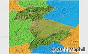 Satellite 3D Map of Jidong, political outside