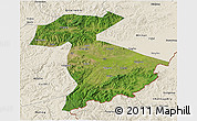 Satellite 3D Map of Jidong, shaded relief outside