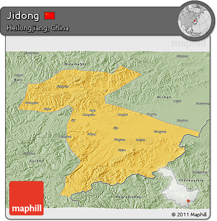 Savanna Style 3D Map of Jidong