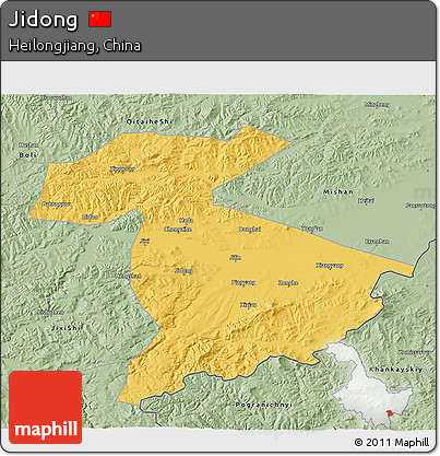 Savanna Style 3D Map of Jidong