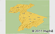Savanna Style 3D Map of Jidong, single color outside