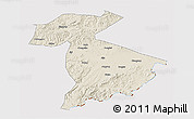 Shaded Relief 3D Map of Jidong, cropped outside