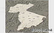 Shaded Relief 3D Map of Jidong, darken