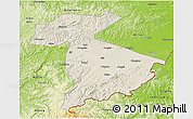 Shaded Relief 3D Map of Jidong, physical outside