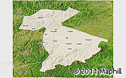 Shaded Relief 3D Map of Jidong, satellite outside