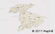 Shaded Relief 3D Map of Jidong, single color outside
