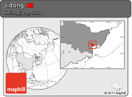 Blank Location Map of Jidong, highlighted country, highlighted parent region
