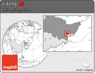 Blank Location Map of Jidong, highlighted country, highlighted parent region