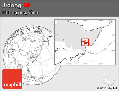 Blank Location Map of Jidong, highlighted parent region