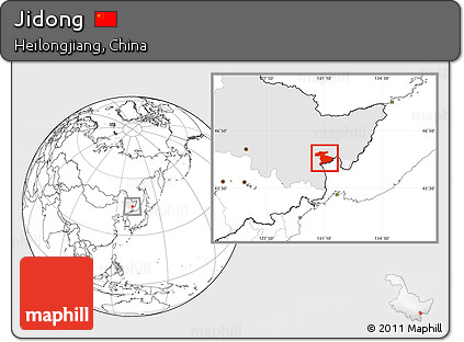 Blank Location Map of Jidong, highlighted parent region
