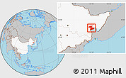 Gray Location Map of Jidong, highlighted country