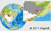Physical Location Map of Jidong, highlighted country, highlighted parent region