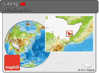 Physical Location Map of Jidong, highlighted parent region