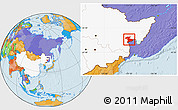 Political Location Map of Jidong, highlighted country