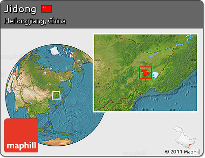 Satellite Location Map of Jidong