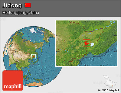 Satellite Location Map of Jidong