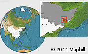 Satellite Location Map of Jidong, highlighted country, highlighted parent region