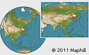 Satellite Location Map of Jidong, highlighted parent region, within the entire country