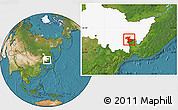 Satellite Location Map of Jidong, highlighted parent region