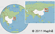 Savanna Style Location Map of Jidong, highlighted country, highlighted parent region, within the entire country