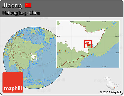 Savanna Style Location Map of Jidong, highlighted parent region
