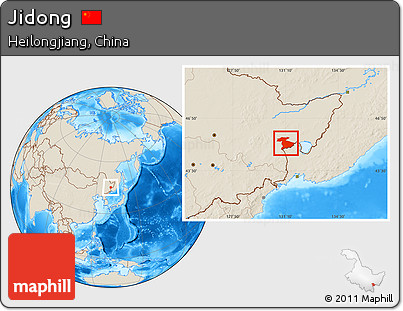 Shaded Relief Location Map of Jidong