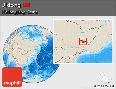 Shaded Relief Location Map of Jidong