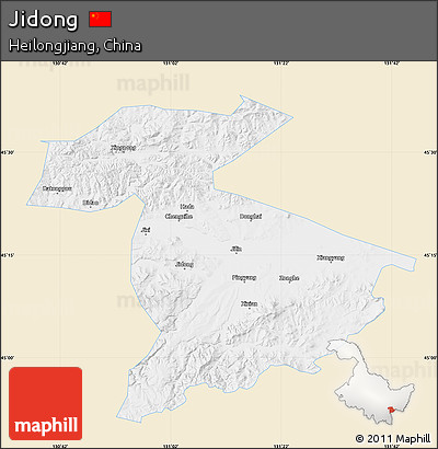 Classic Style Map of Jidong, single color outside