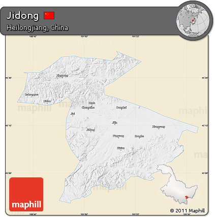 Classic Style Map of Jidong, single color outside