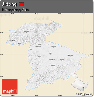 Classic Style Map of Jidong, single color outside