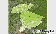 Physical Map of Jidong, darken