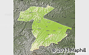 Physical Map of Jidong, darken, semi-desaturated