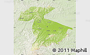 Physical Map of Jidong, lighten