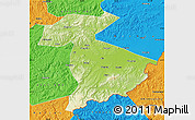 Physical Map of Jidong, political outside
