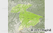 Physical Map of Jidong, semi-desaturated